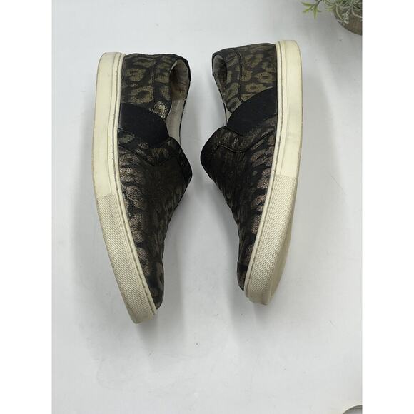 LANVIN Paris Metallic Black Gold Leopard Slip on Brocade Sneaker Size 38 /US 7 - Picture 7 of 14